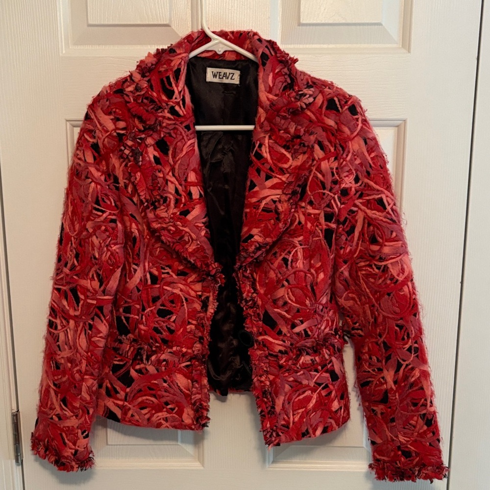 Weavz Red Textured Women's Jacket